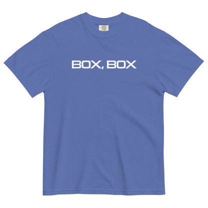 Box Box Text F1 Racing Unisex T-Shirt in Mystic Blue
