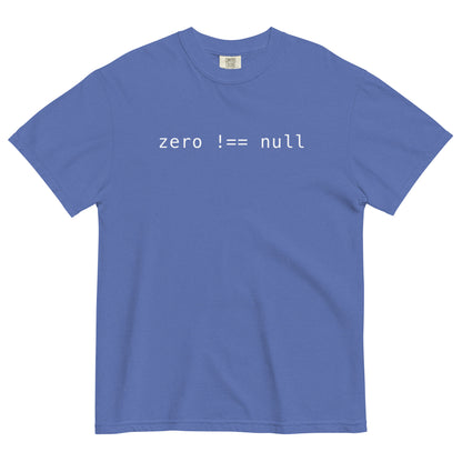 Zero Does Not Equal Null Unisex T-Shirt in Mystic Blue