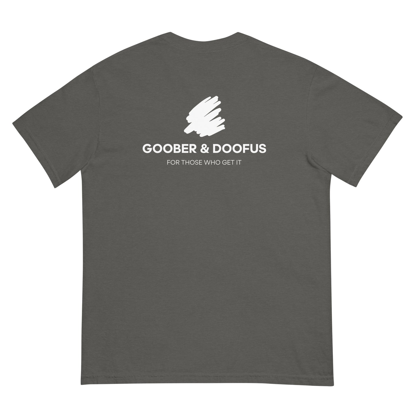 Goober & Doofus Logo Branded Unisex T-Shirt in Pepper