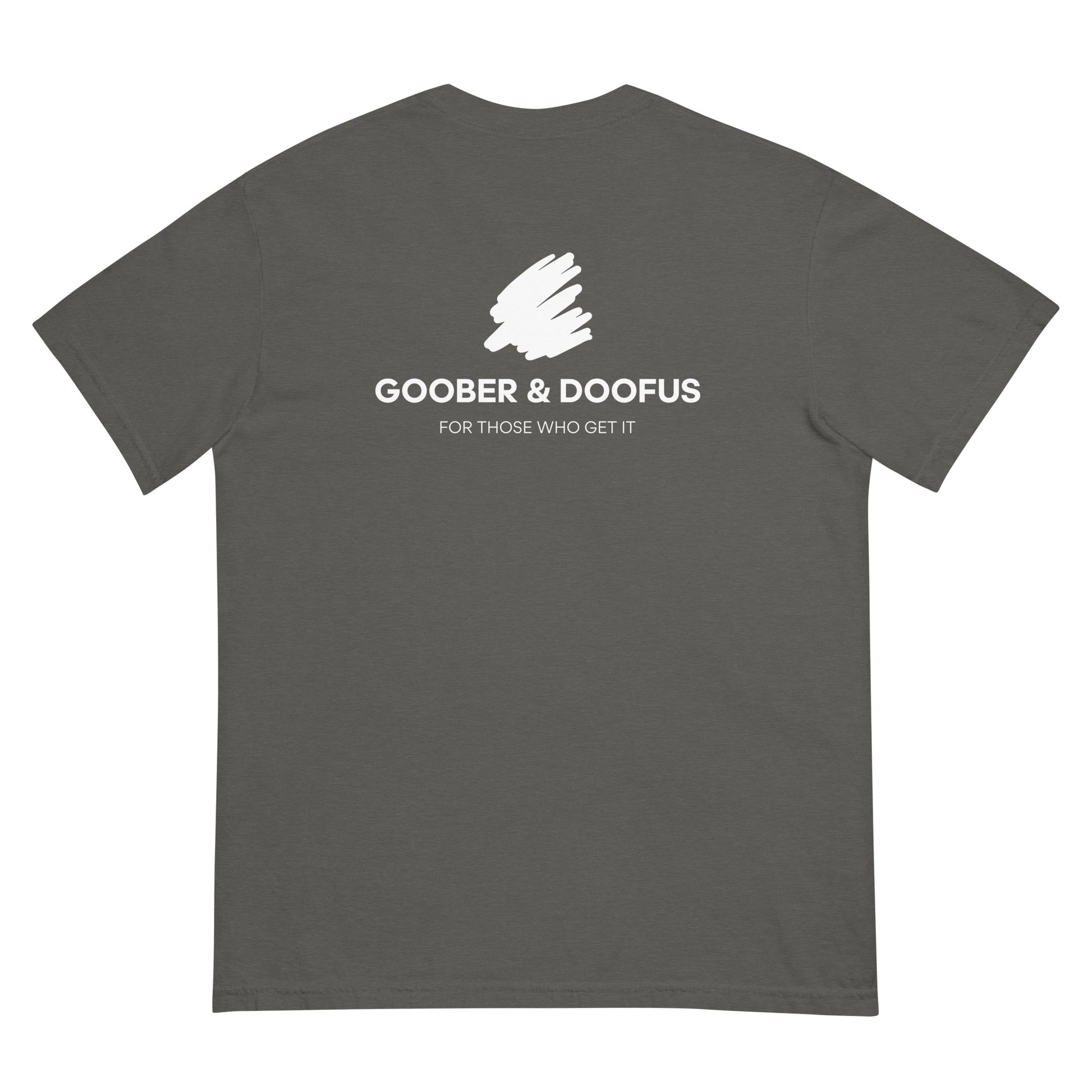 Goober & Doofus Logo Branded Unisex T-Shirt in Pepper