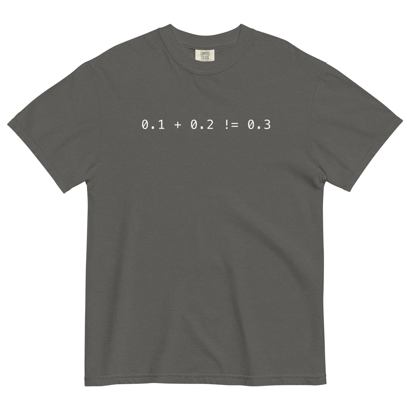 Zero Point One Plus Zero Point Two Does Not Equal Zero Point Three Unisex T-Shirt in Pepper