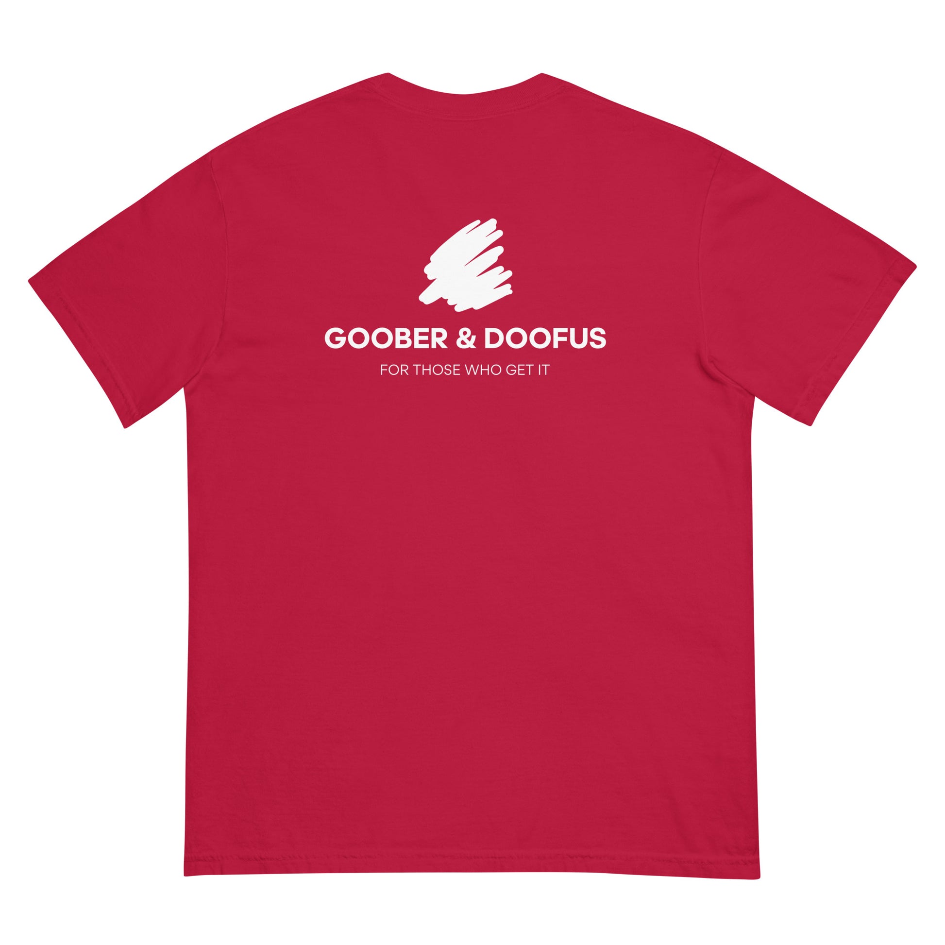 Goober & Doofus Logo Branded Unisex T-Shirt in Red