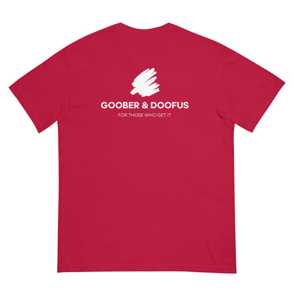 Goober & Doofus Logo Branded Unisex T-Shirt in Red