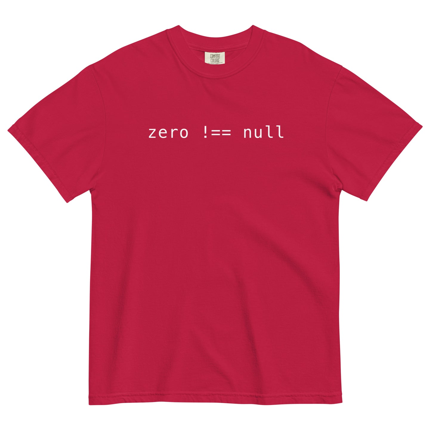 Zero Does Not Equal Null Unisex T-Shirt in Red