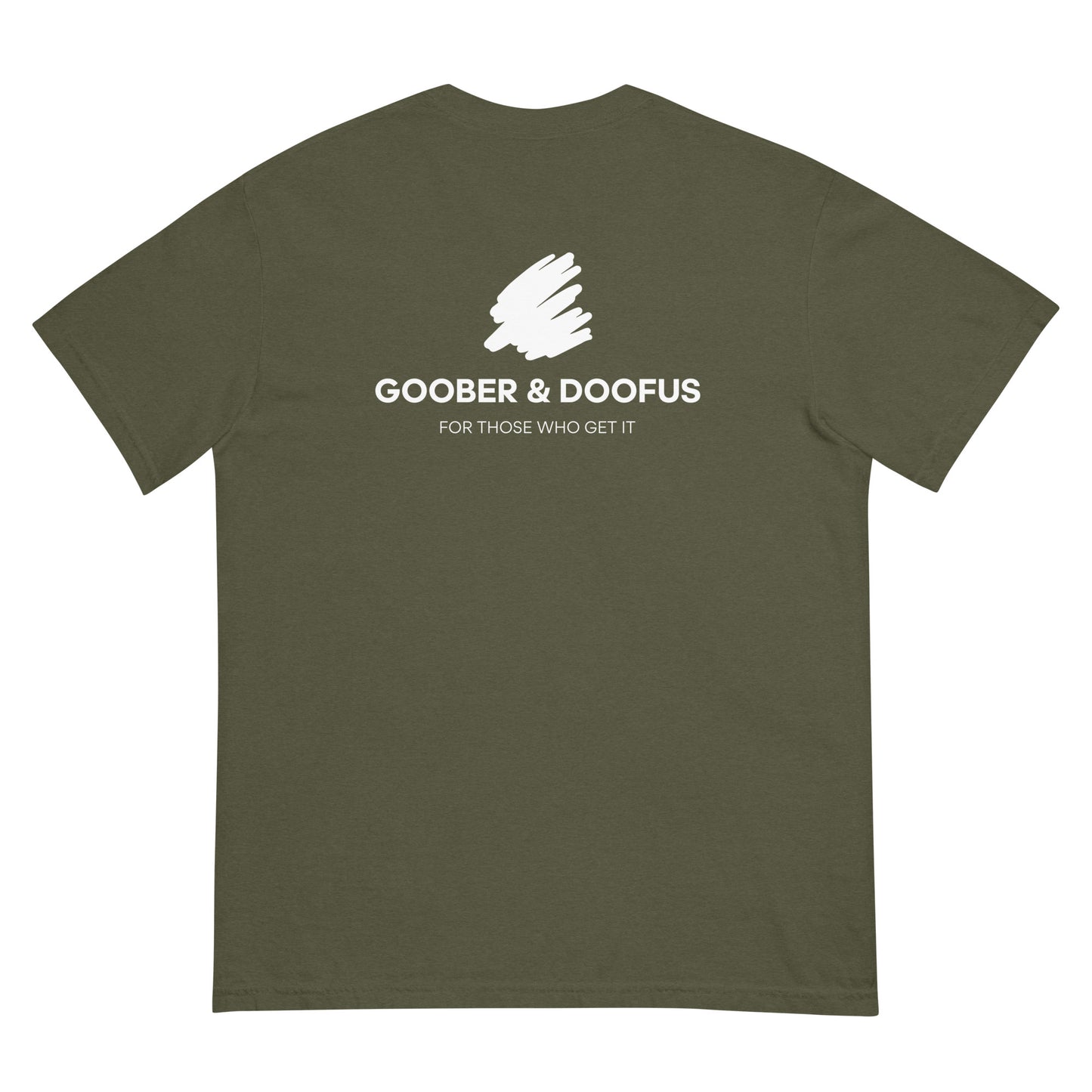 Goober & Doofus Logo Branded Unisex T-Shirt in Sage