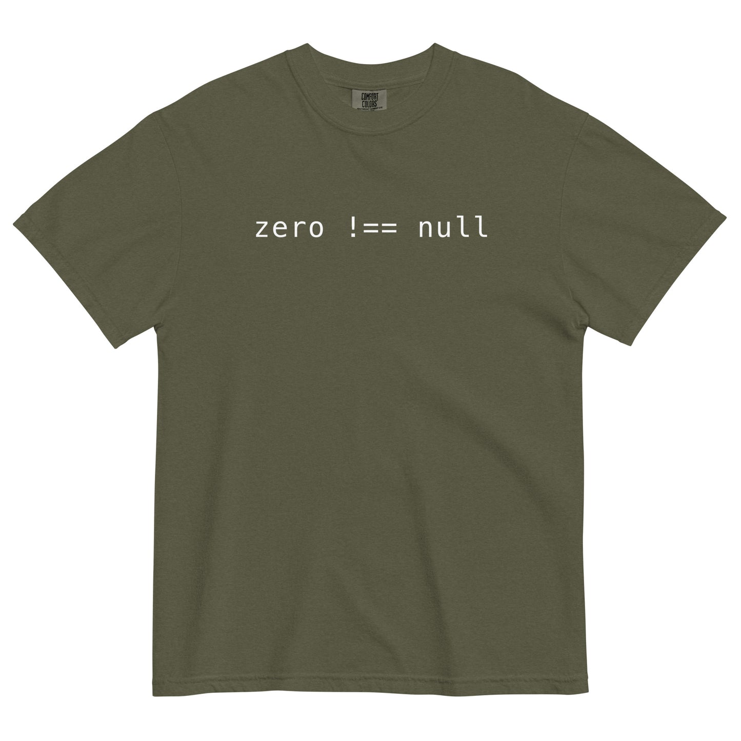 Zero Does Not Equal Null Unisex T-Shirt in Sage