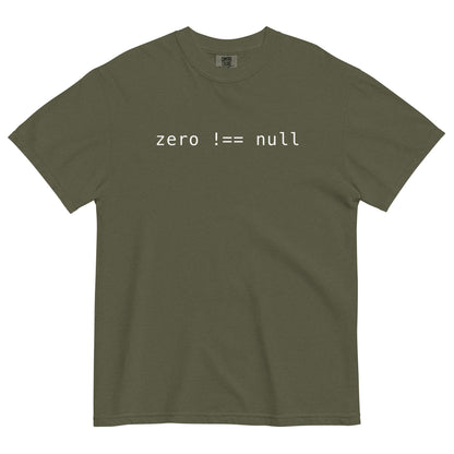 Zero Does Not Equal Null Unisex T-Shirt in Sage