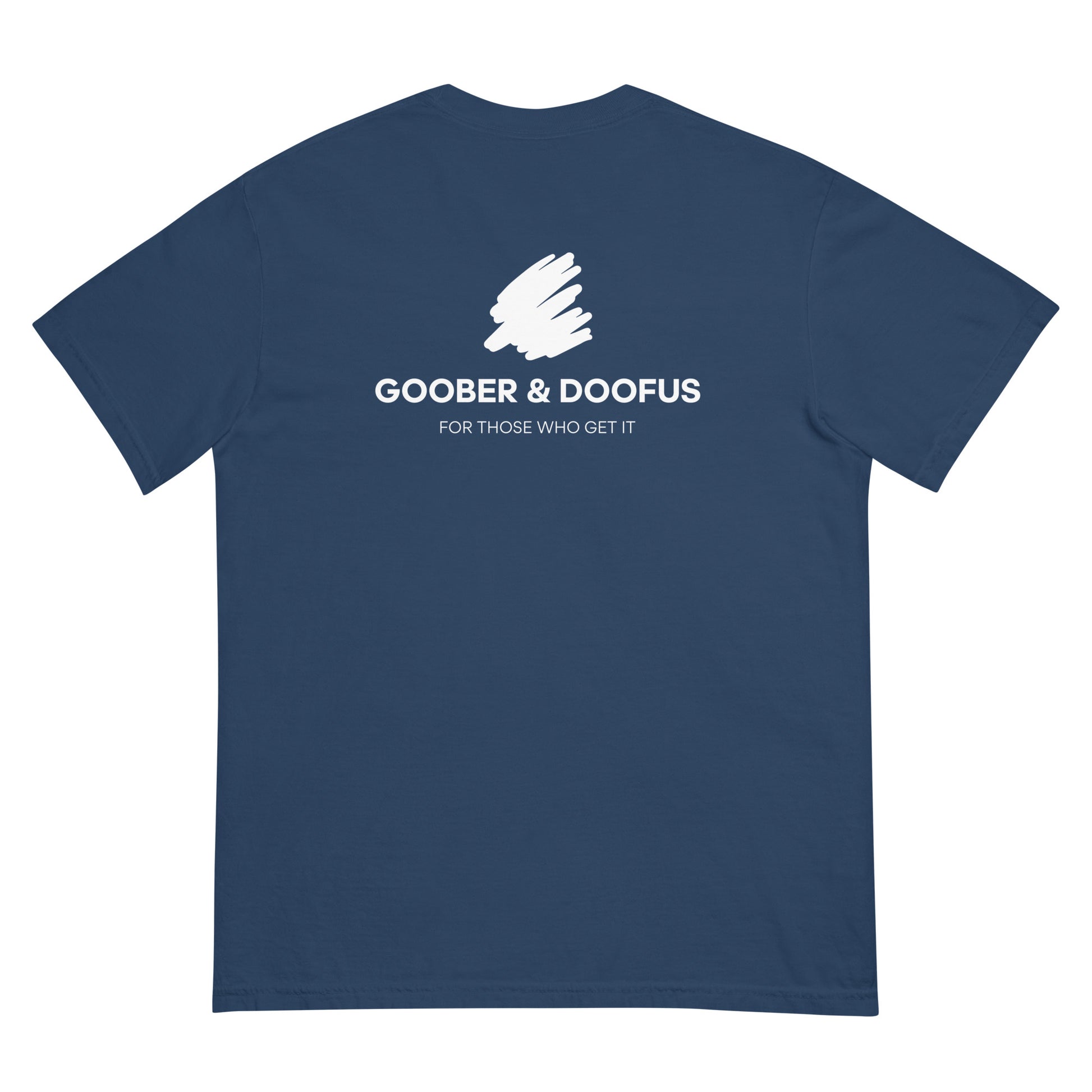 Goober & Doofus Logo Branded Unisex T-Shirt in True Navy