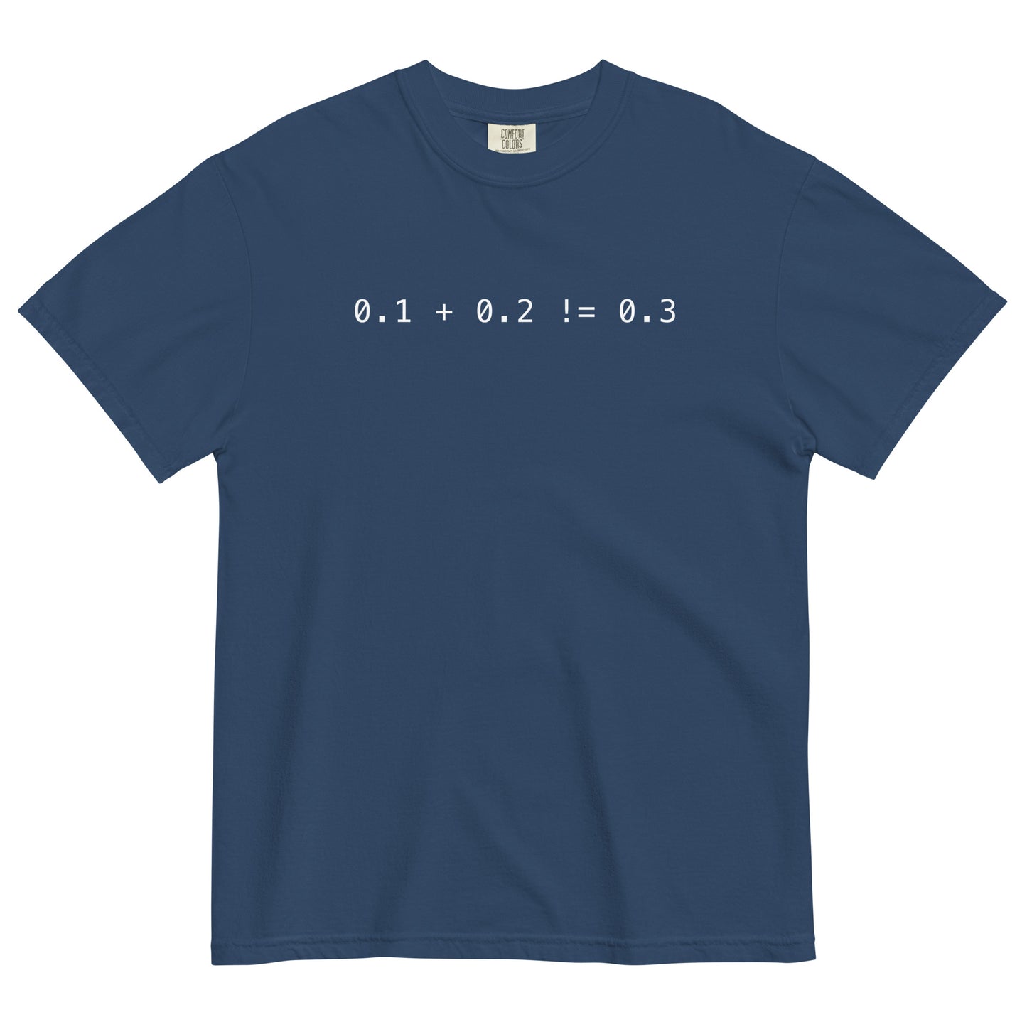 Zero Point One Plus Zero Point Two Does Not Equal Zero Point Three Unisex T-Shirt in True Navy