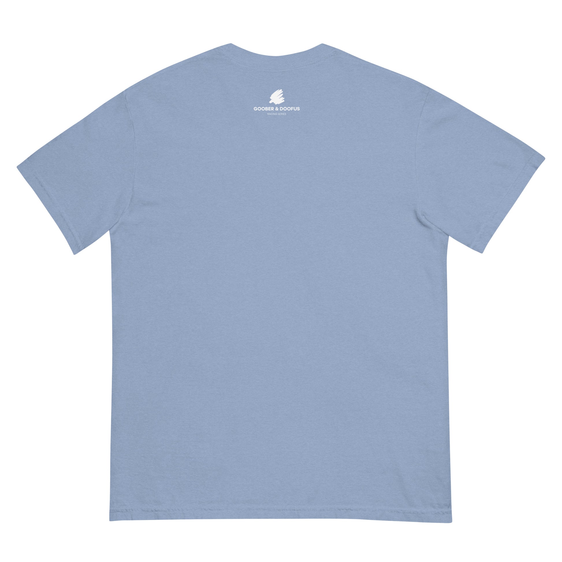 Two Secs Ted Spanned F1 Racing Unisex T-Shirt in Denim Blue