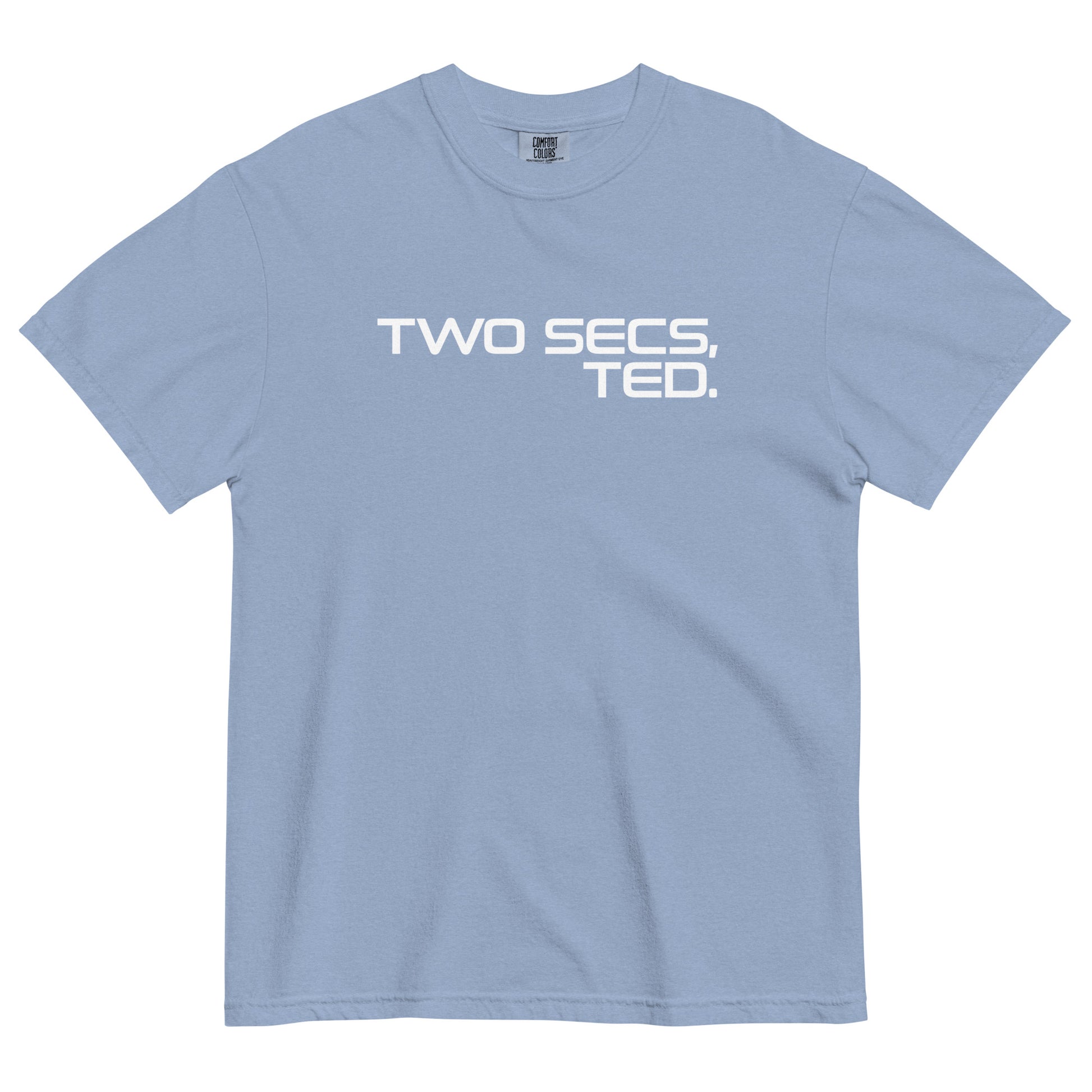 Two Secs Ted Stacked F1 Racing Unisex T-Shirt in Denim Blue