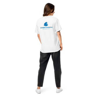 Goober & Doofus Logo Branded Unisex T-Shirt in White