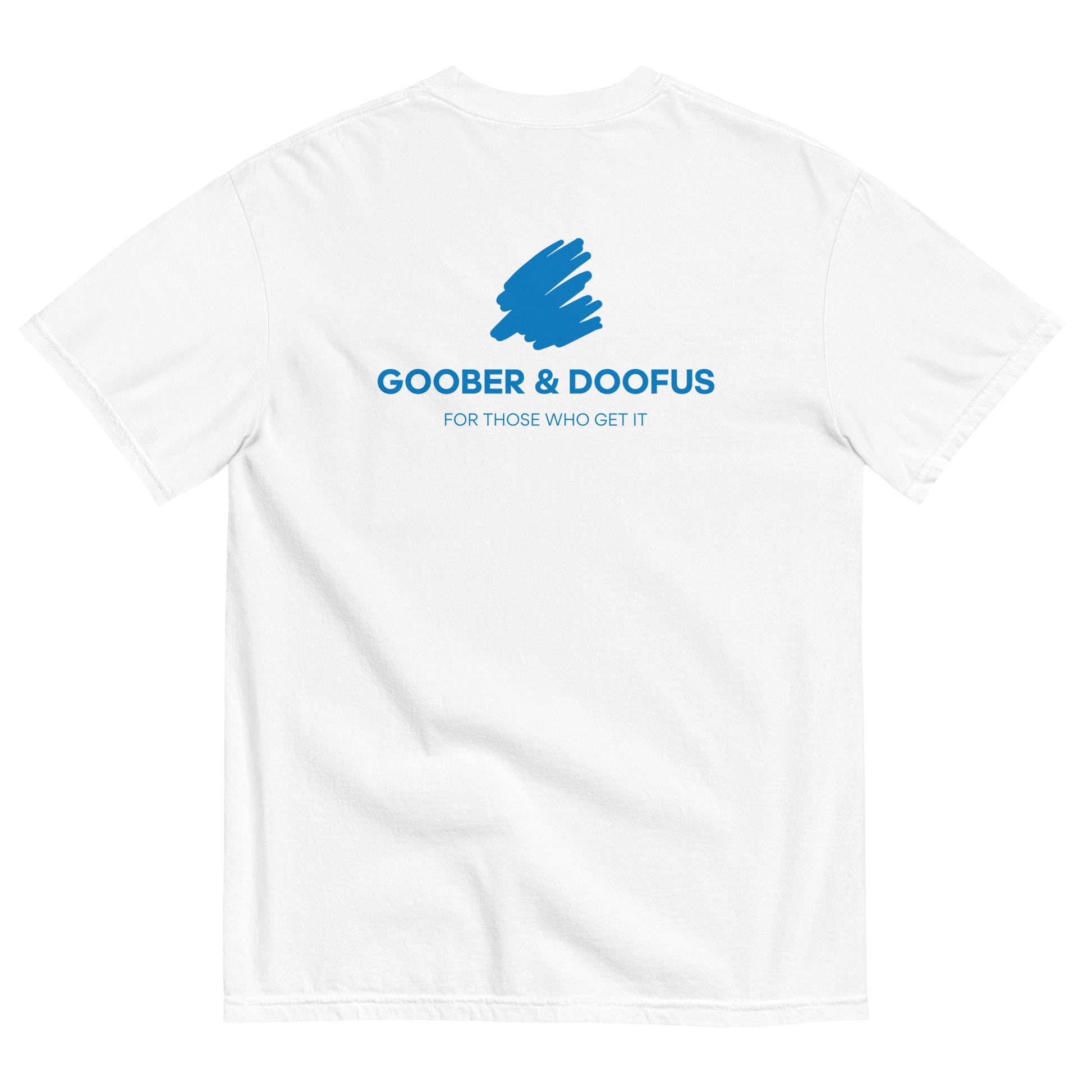 Goober & Doofus Logo Branded Unisex T-Shirt in White