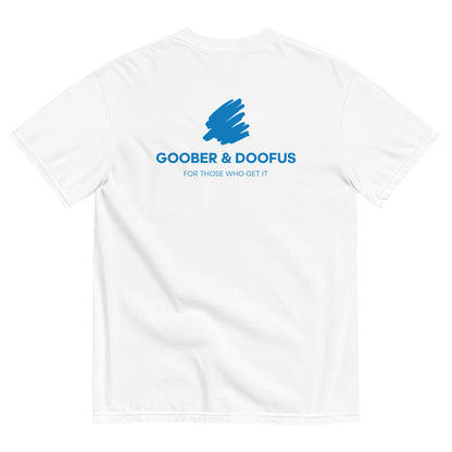 Goober & Doofus Logo Branded Unisex T-Shirt in White