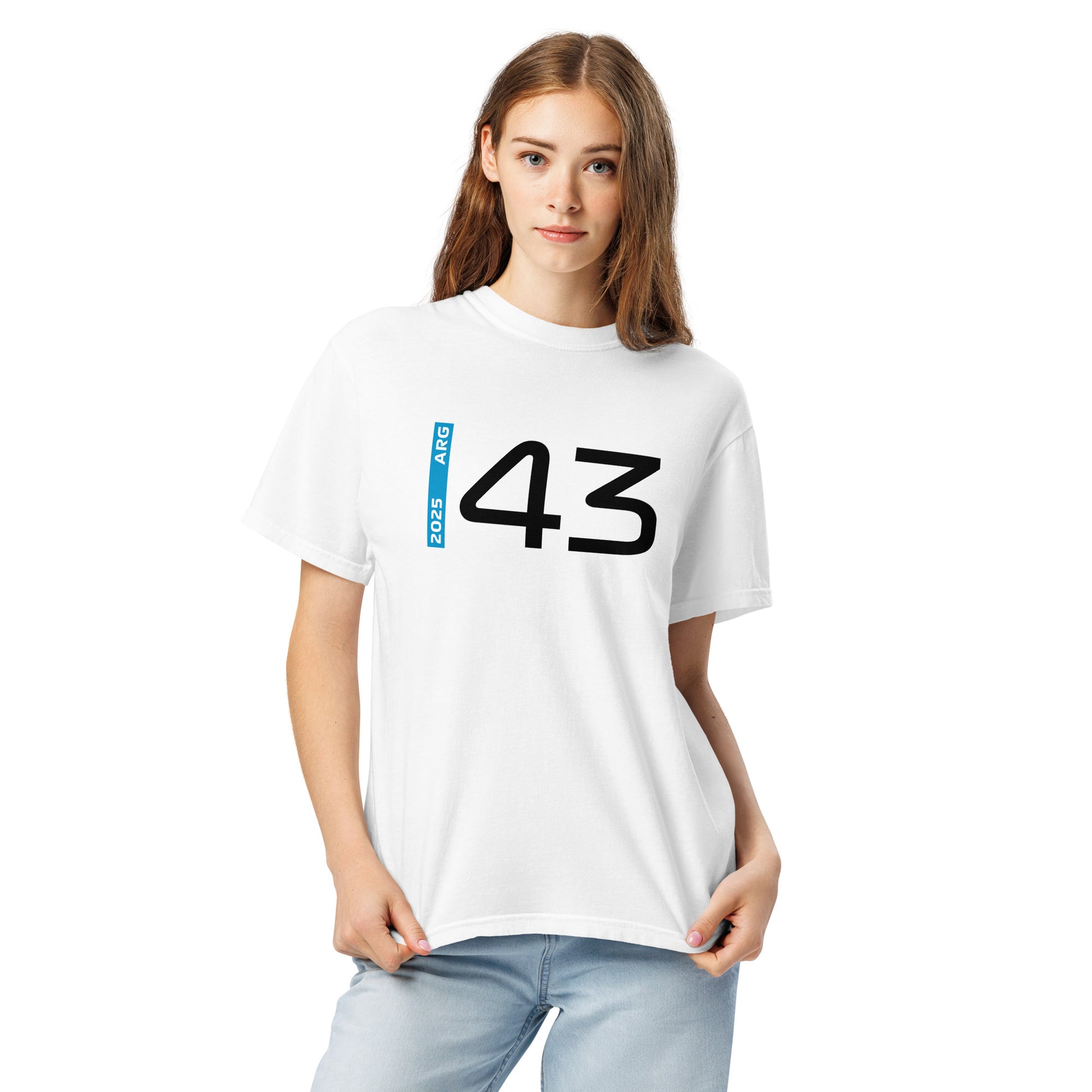 #43 F1 Driver Franco Colapinto Unisex T-Shirt in White