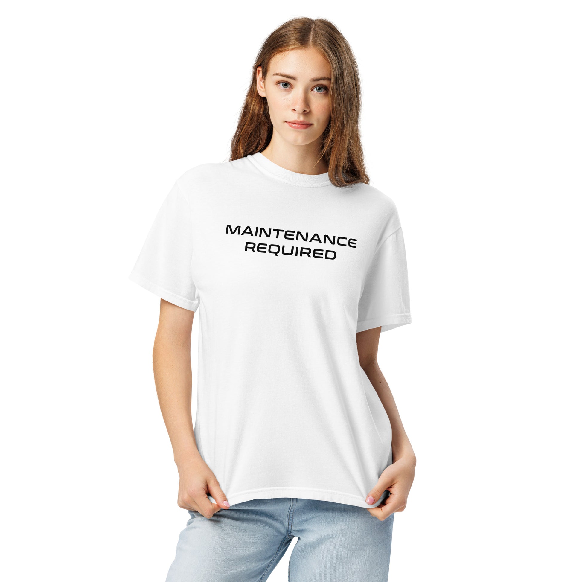 Maintenance Required F1 Racing Unisex T-Shirt in White