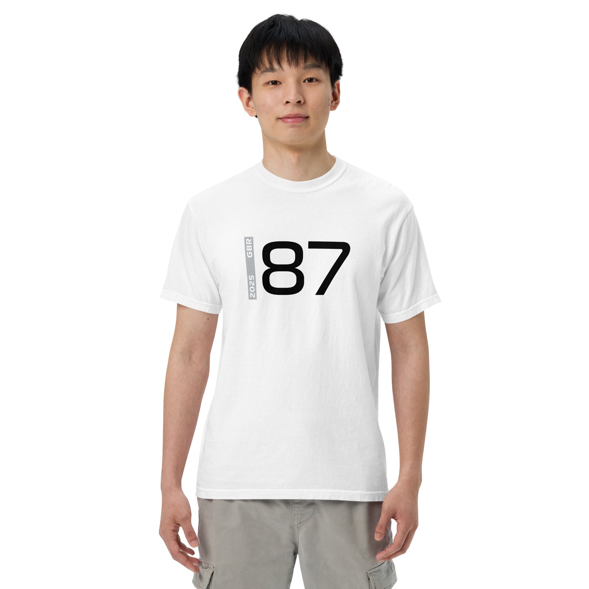 #87 F1 Driver Ollie Bearman Unisex T-Shirt in White