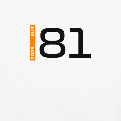 #81 F1 Driver Oscar Piastri Unisex T-Shirt in White