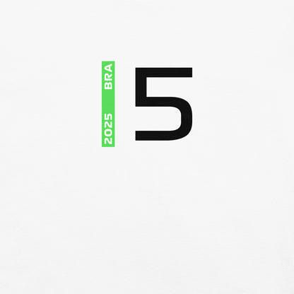 #5 F1 Driver Gabriel Bortoleto Unisex T-Shirt in White