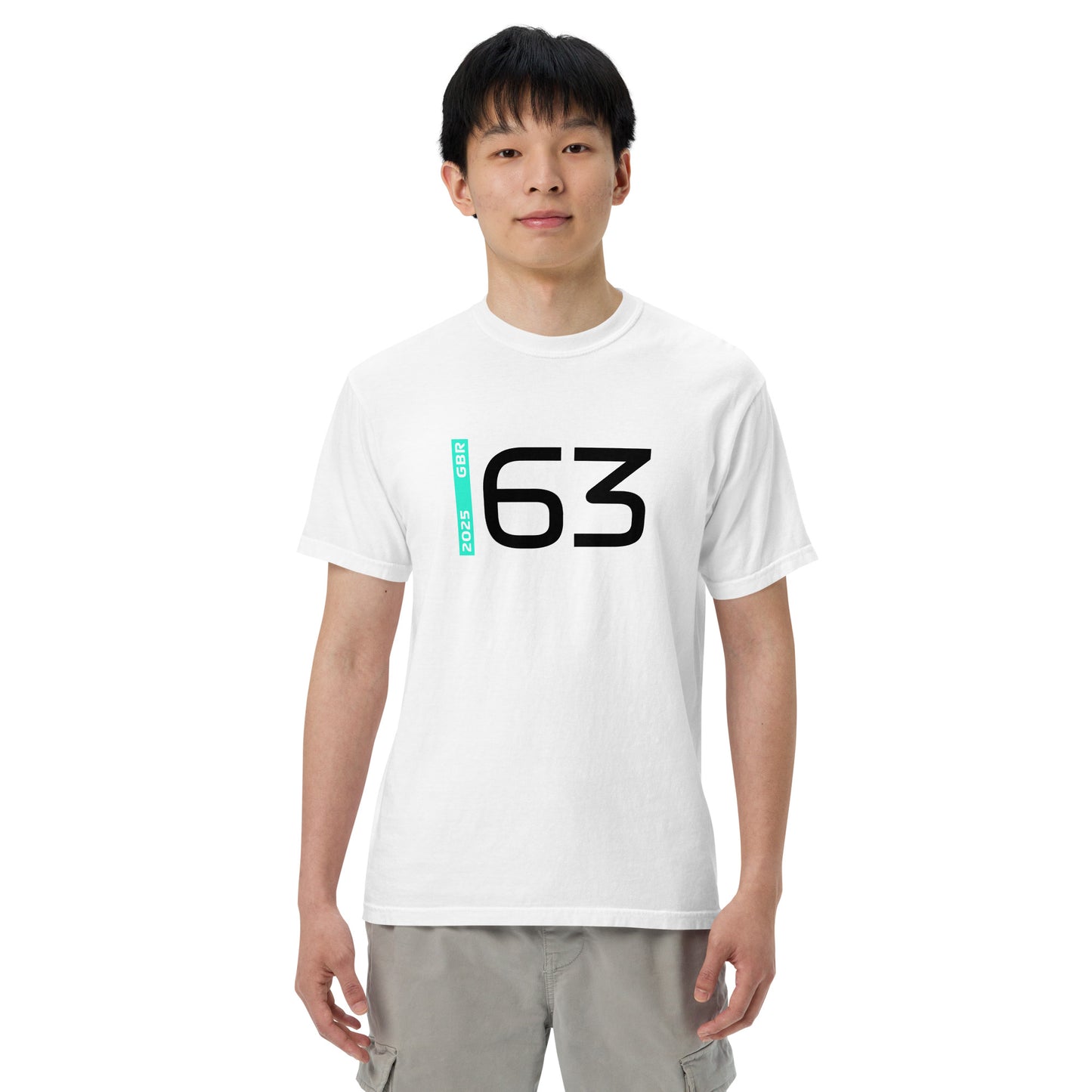 #63 F1 Driver George Russell Unisex T-Shirt in White