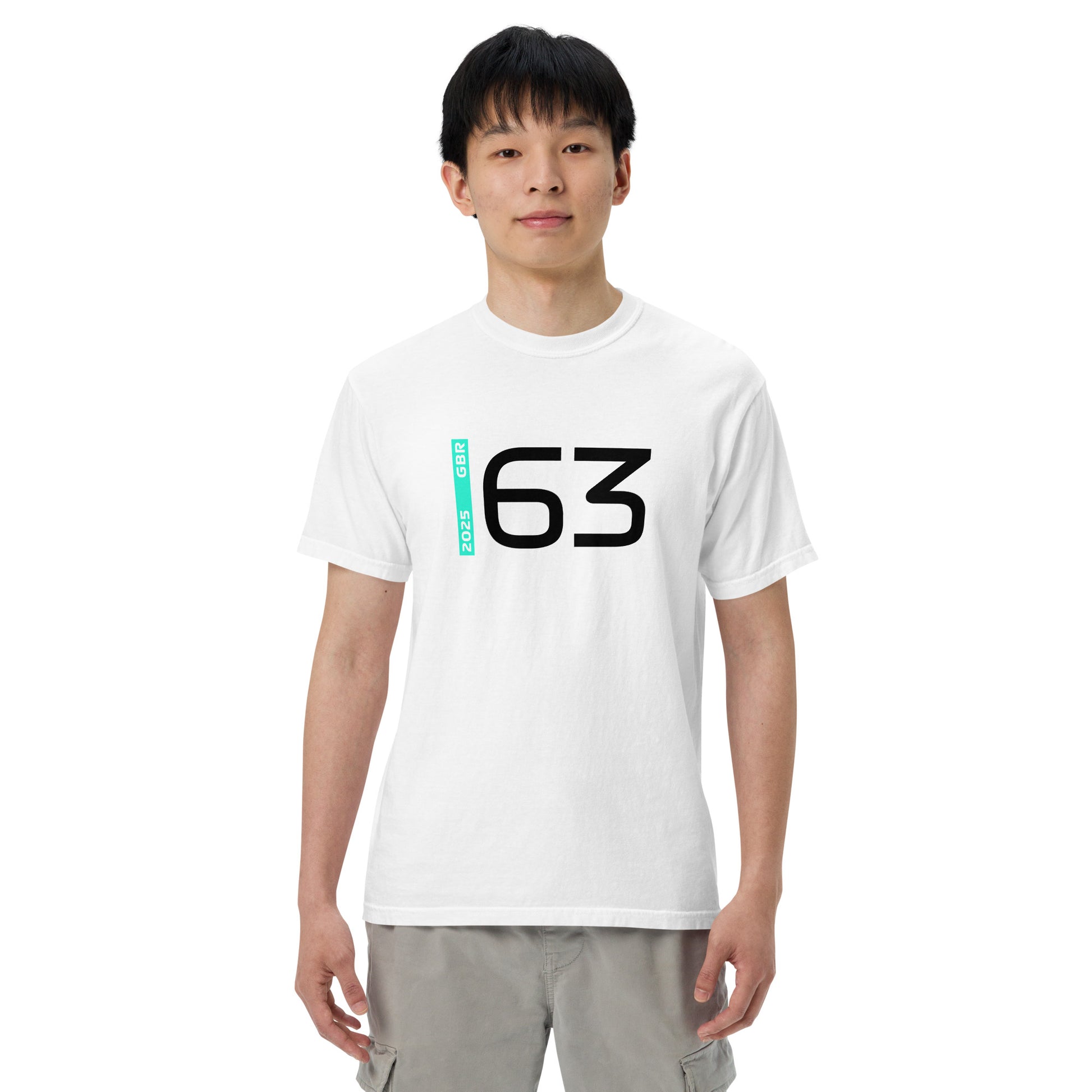 #63 F1 Driver George Russell Unisex T-Shirt in White