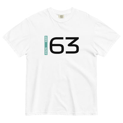 #63 F1 Driver George Russell Unisex T-Shirt in White