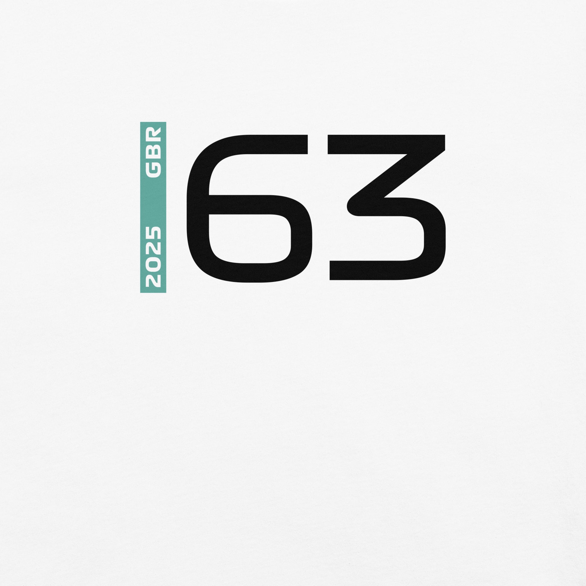#63 F1 Driver George Russell Unisex T-Shirt in White