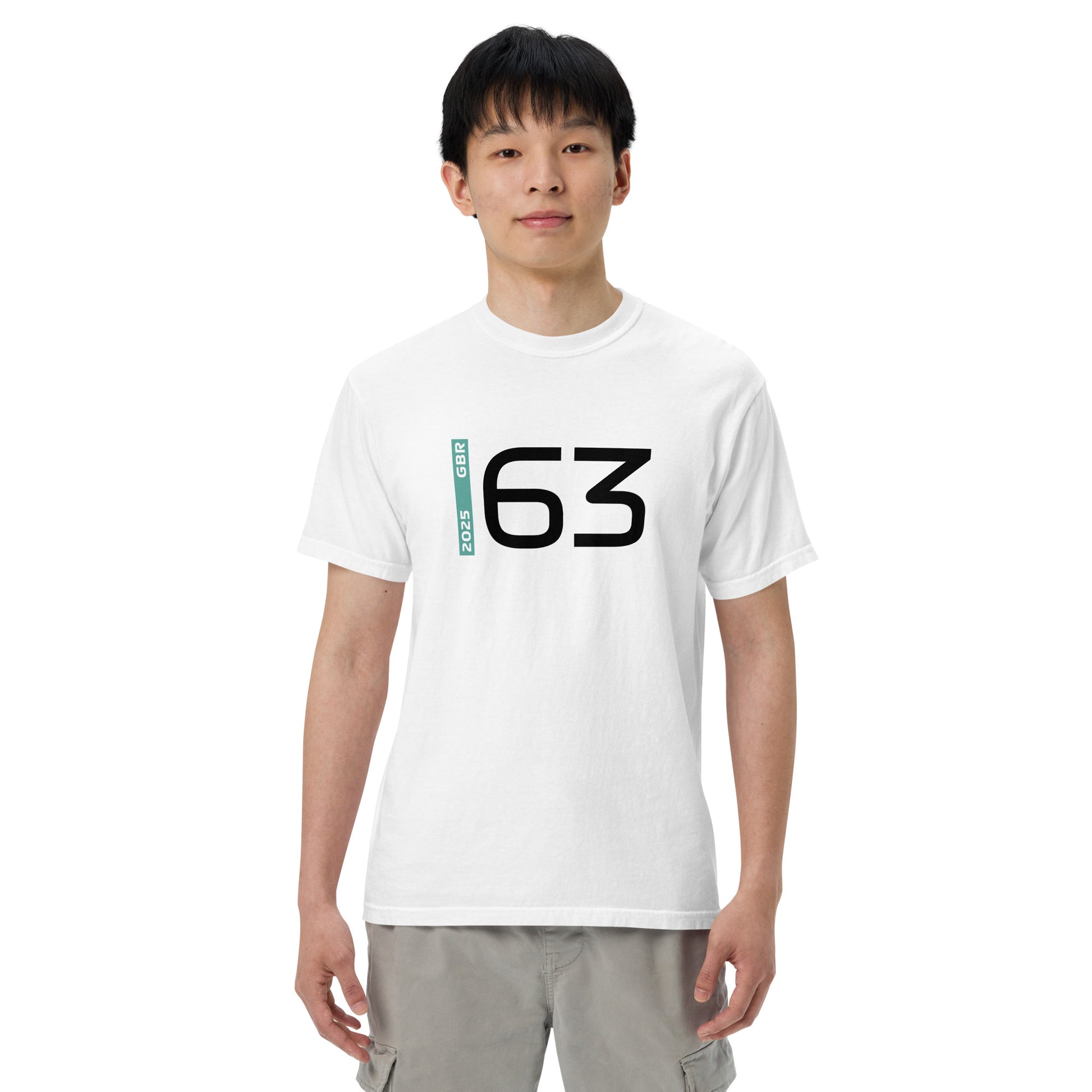 #63 F1 Driver George Russell Unisex T-Shirt in White