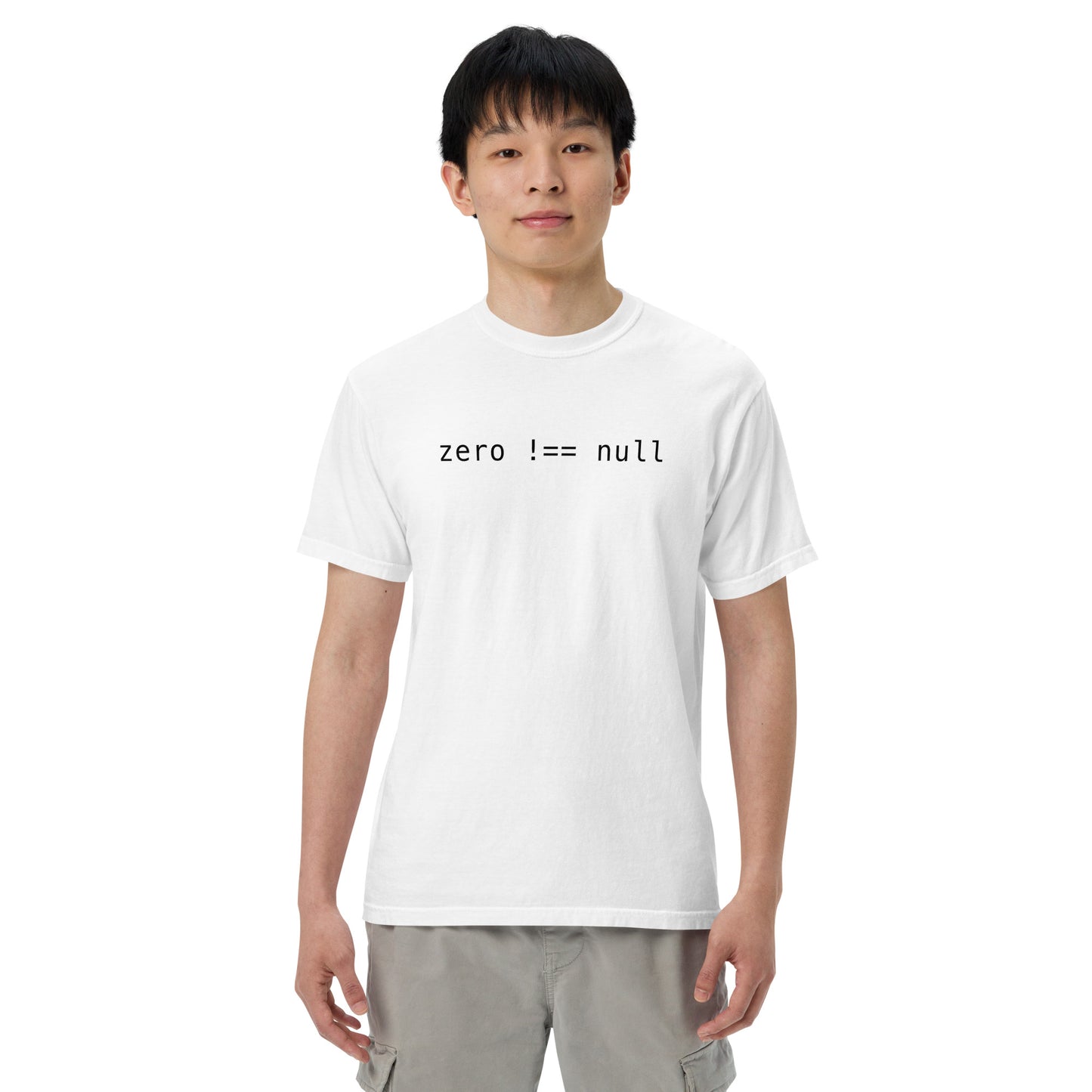 Zero Does Not Equal Null Unisex T-Shirt in White