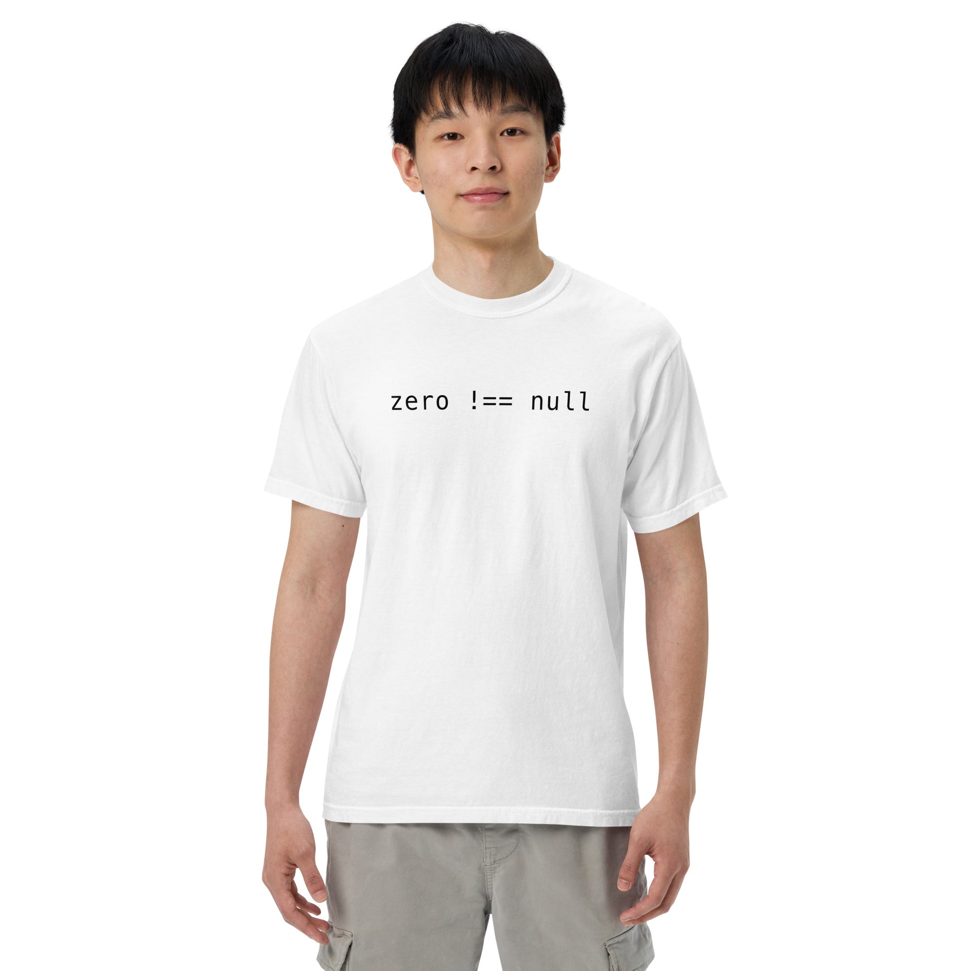 Zero Does Not Equal Null Unisex T-Shirt in White