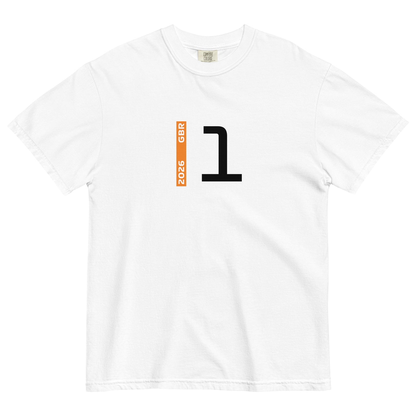 Lando Norris #1 F1 Driver Unisex T-Shirt in White - Front View