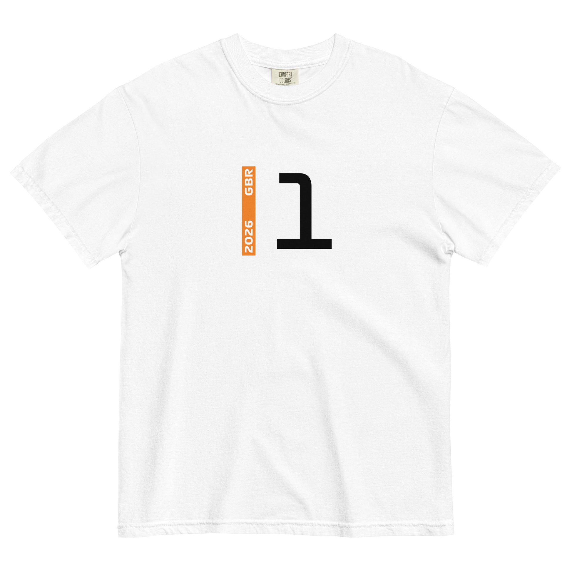 Lando Norris #1 F1 Driver Unisex T-Shirt in White - Front View