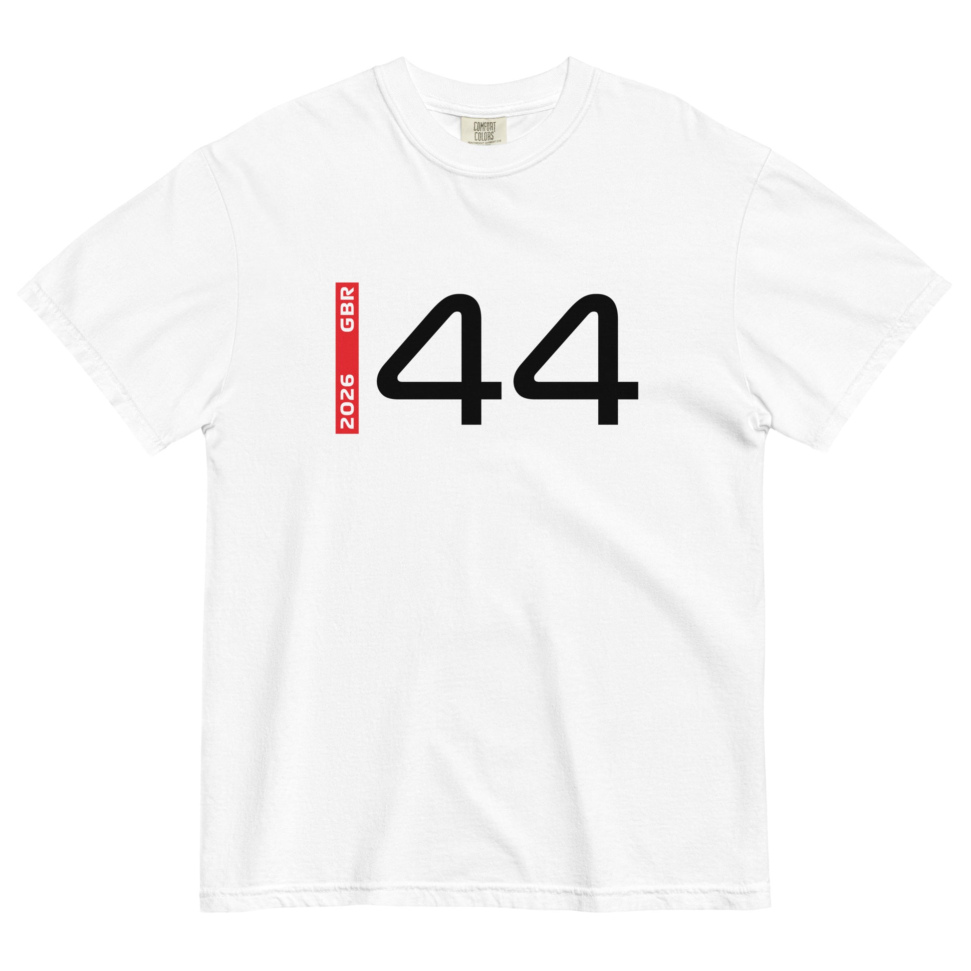 Lewis Hamilton #44 F1 Driver Unisex T-Shirt in White - Front View