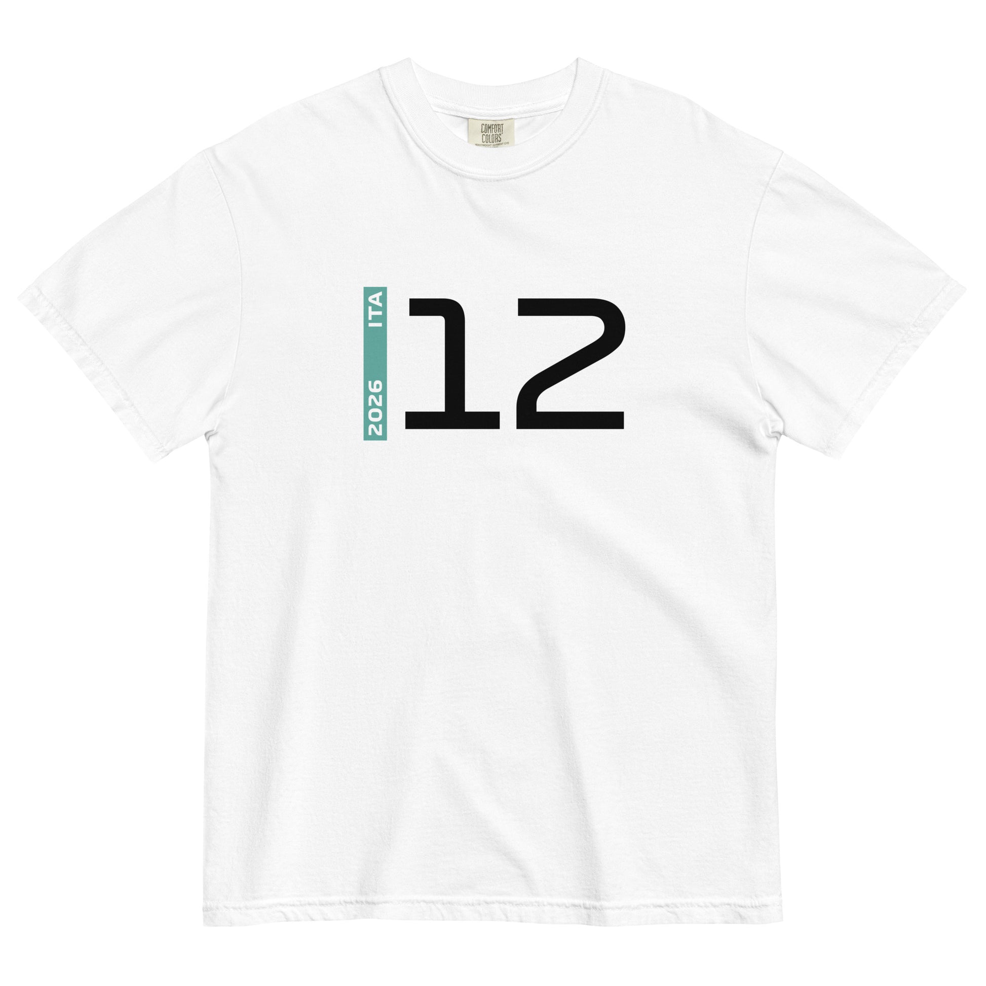 Kimi Antonelli #12 F1 Driver Unisex T-Shirt in White - Front View