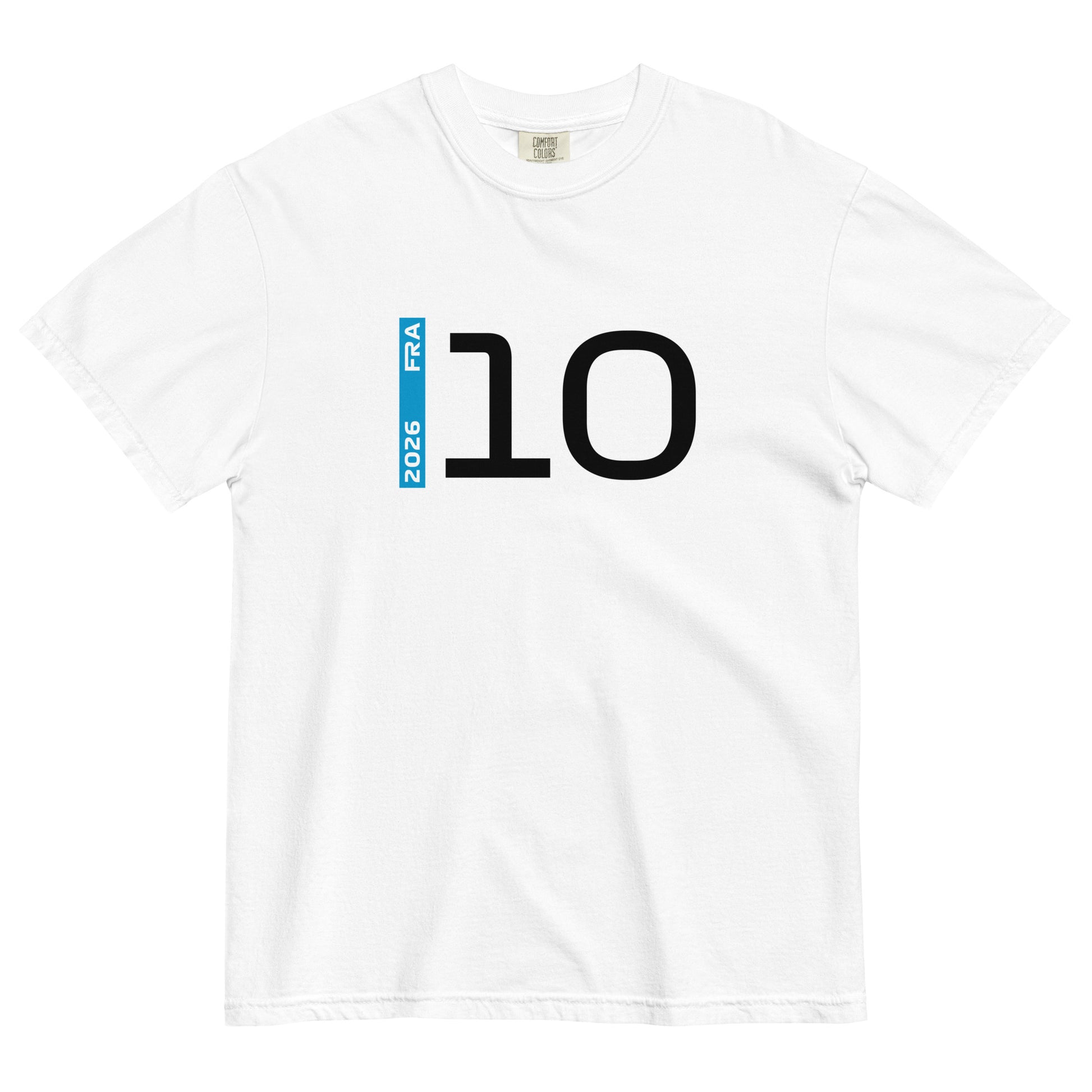 Pierre Gasly #10 F1 Driver Unisex T-Shirt in White - Front View