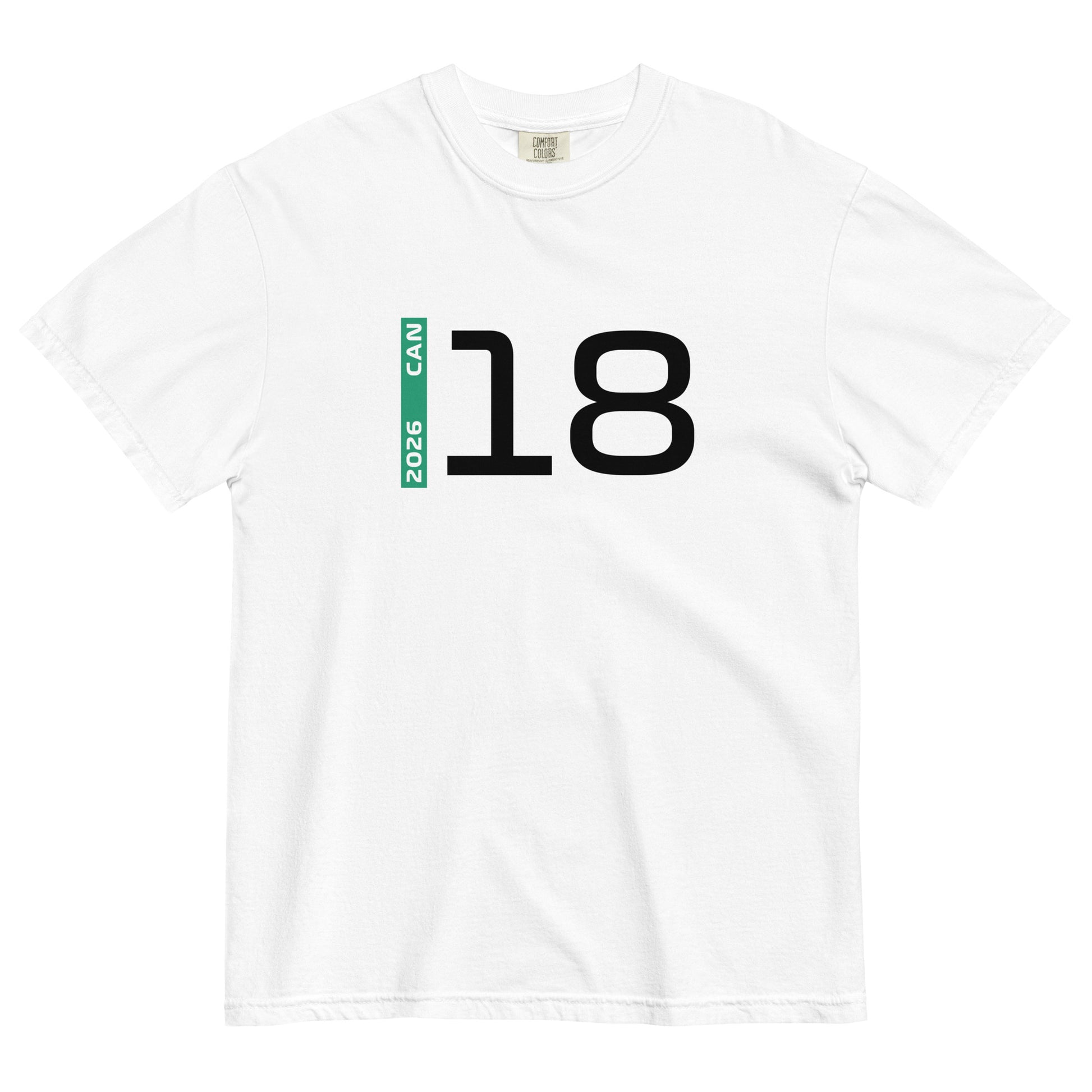 Lance Stroll #18 F1 Driver Unisex T-Shirt in White - Front View