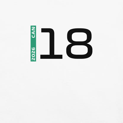 Lance Stroll #18 F1 Driver Unisex T-Shirt in White - Close Up