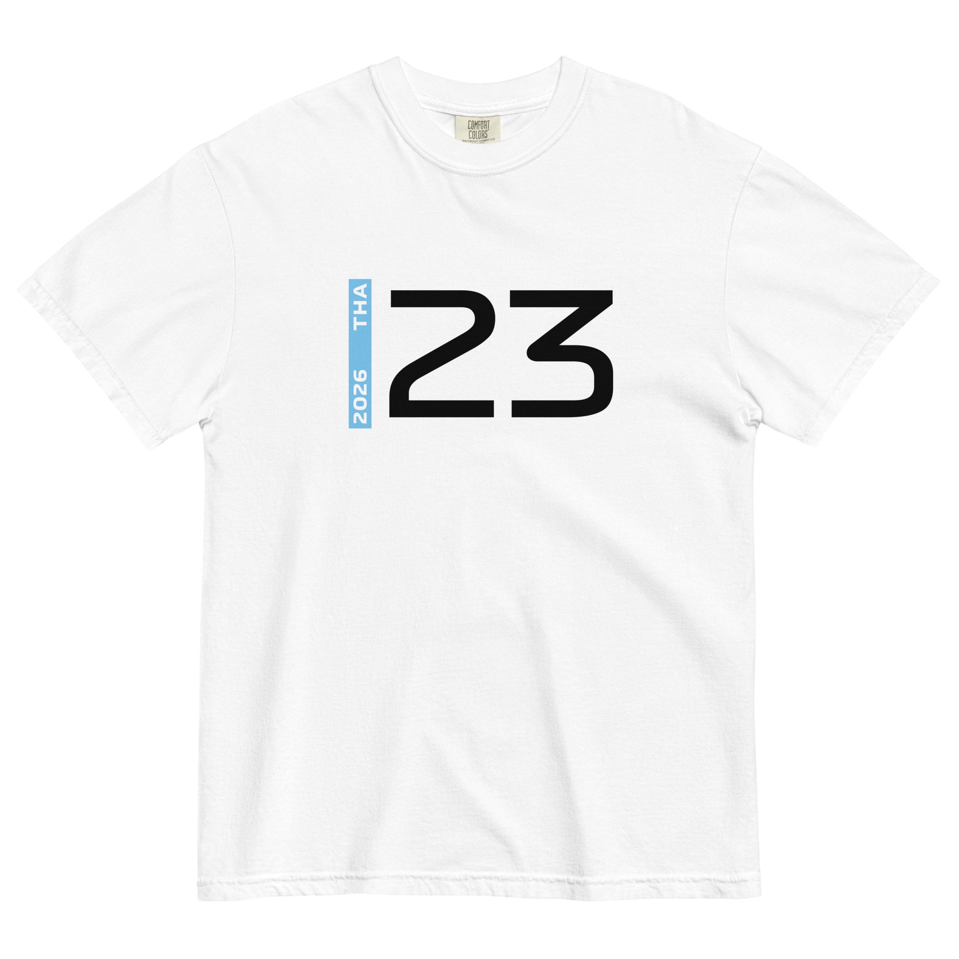 Alex Albon #23 F1 Driver Unisex T-Shirt in White - Front View