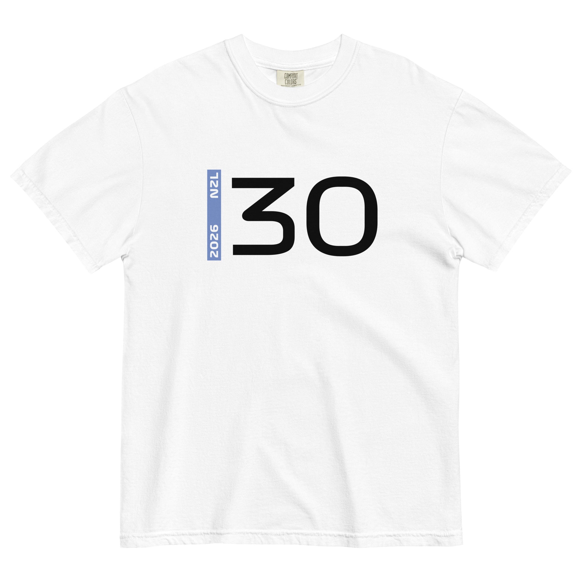 Liam Lawson #30 F1 Driver Unisex T-Shirt in White - Front View