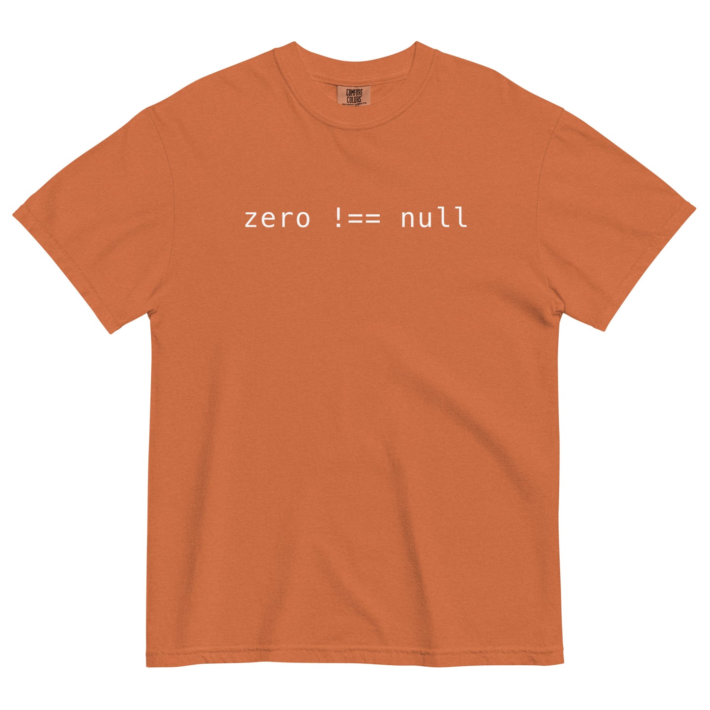 Zero Does Not Equal Null Unisex T-Shirt in Yam