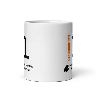 Lando Norris #1 F1 Driver White Mug (11oz) - Front Side