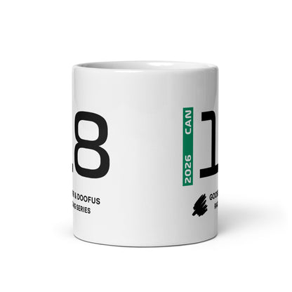 Lance Stroll #18 F1 Driver White Mug (11oz) - Front Side