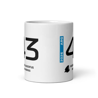 Franco Colapinto #43 F1 Driver White Mug (11oz) - Front Side