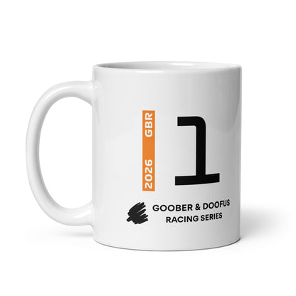 Lando Norris #1 F1 Driver White Mug (11oz) - Left Side