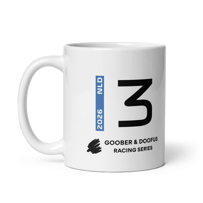 Max Verstappen #3 F1 Driver White Mug (11oz) - Left Side