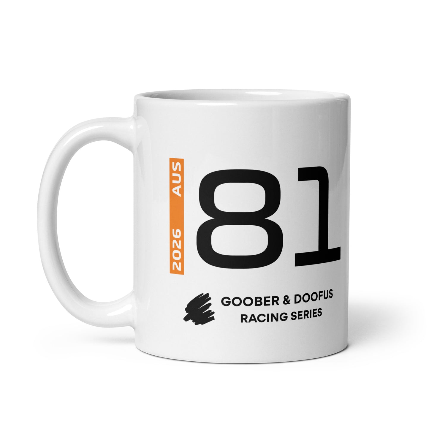 Oscar Piastri #81 F1 Driver White Mug (11oz) - Left Side