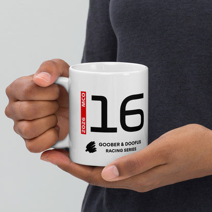 Charles Leclerc #16 F1 Driver White Mug (11oz) - Held In Hand