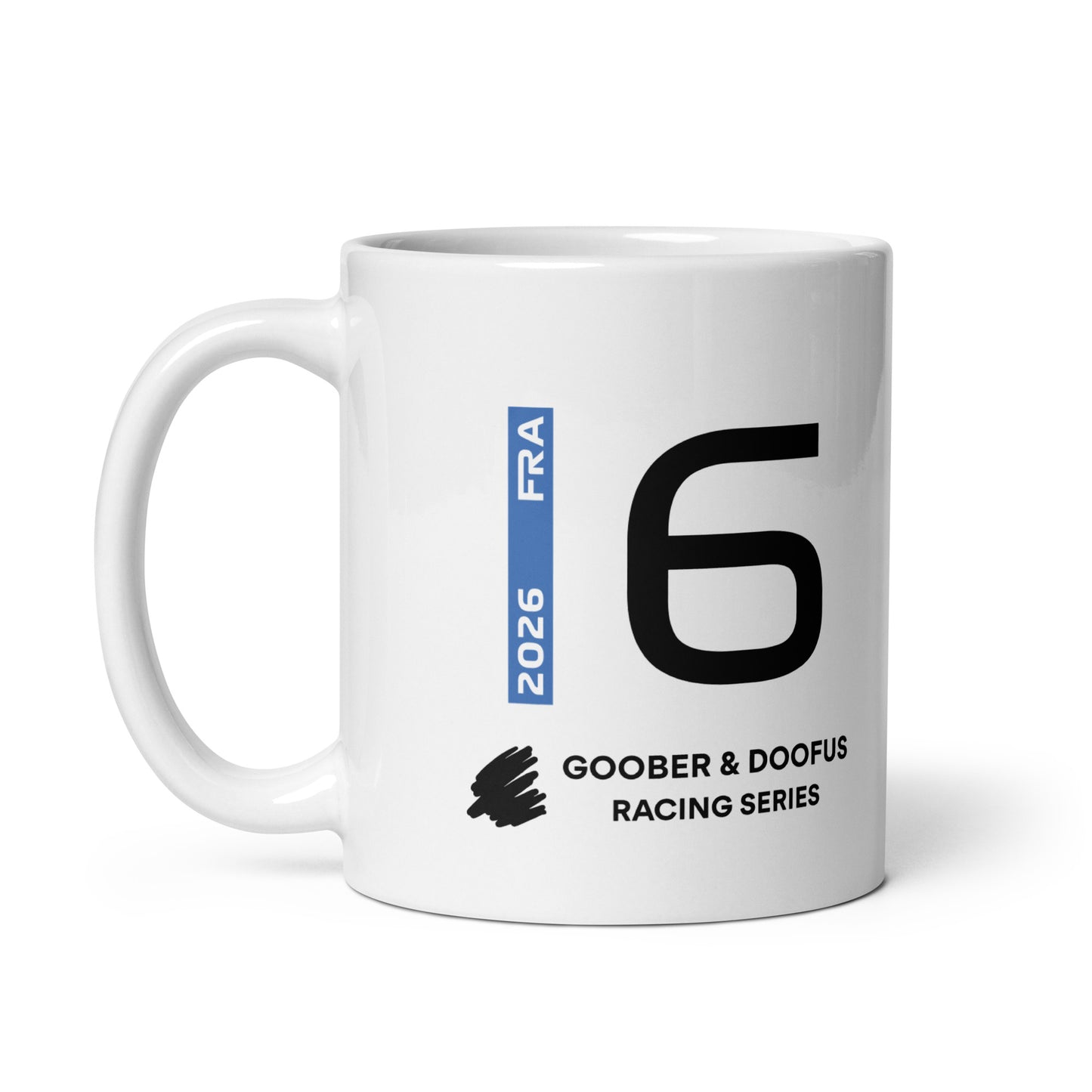 Isack Hadjar #6 F1 Driver White Mug (11oz) - Left Side