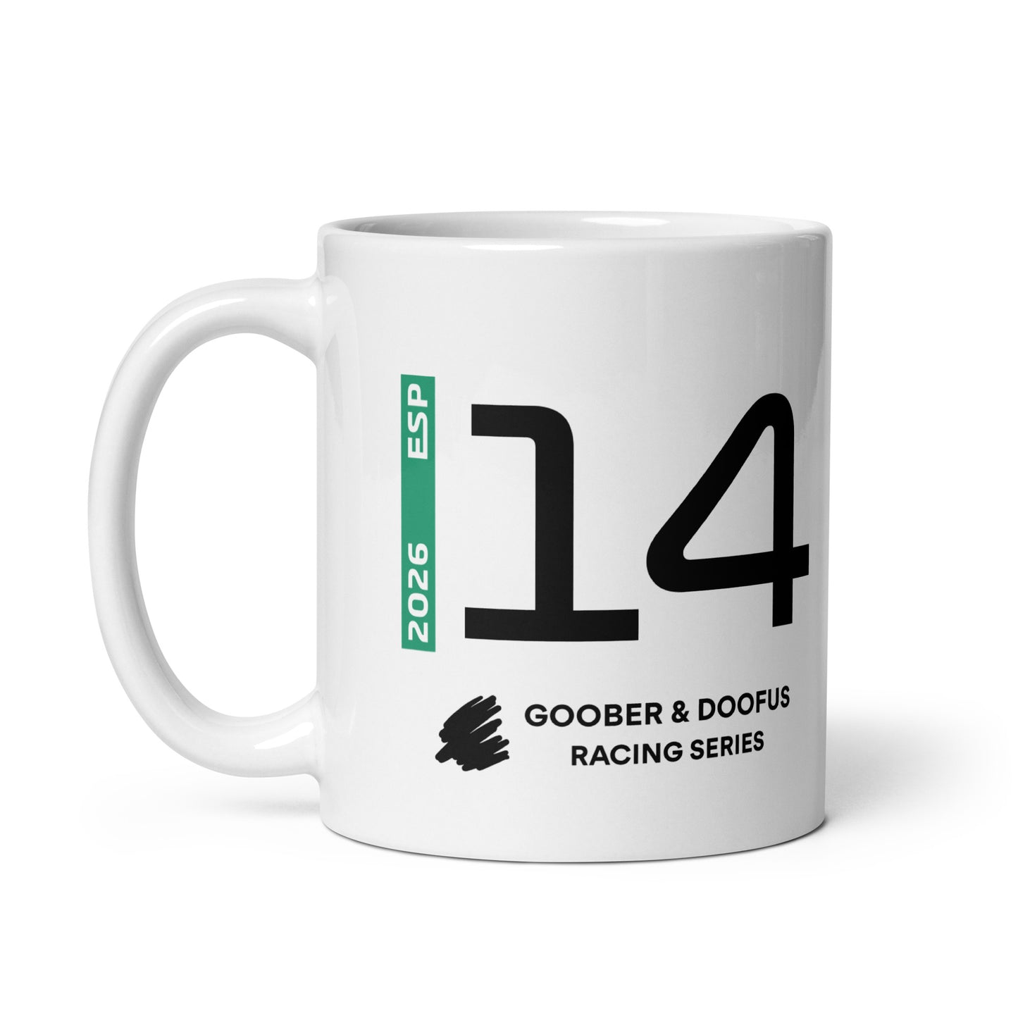Fernando Alonso #14 F1 Driver White Mug (11oz) - Left Side
