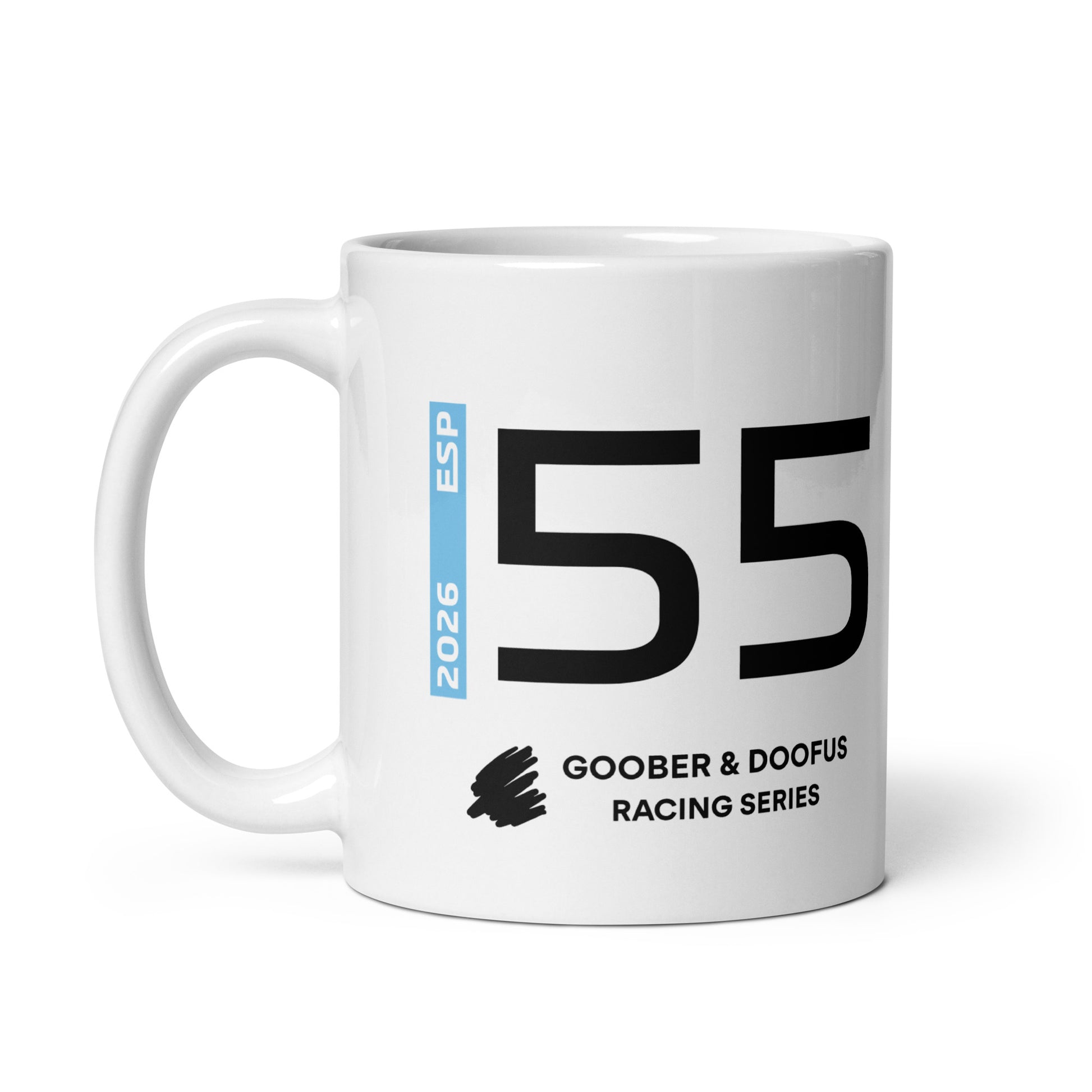 Carlos Sainz #55 F1 Driver White Mug (11oz) - Left Side